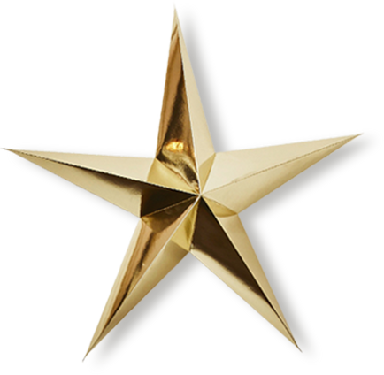 Gold Star Isolated on White